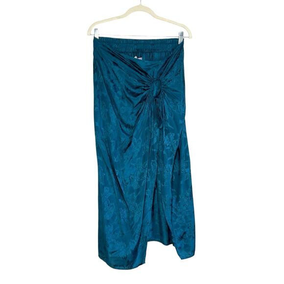 Band Of the Free Celene Layered Floral Midi Skirt in Deep Teal - Picture 4 of 8